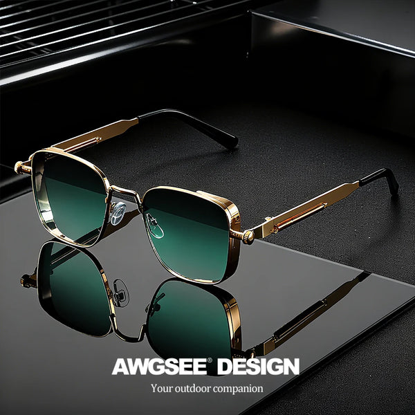 Vintage Square Metal Sunglasses Classic Style