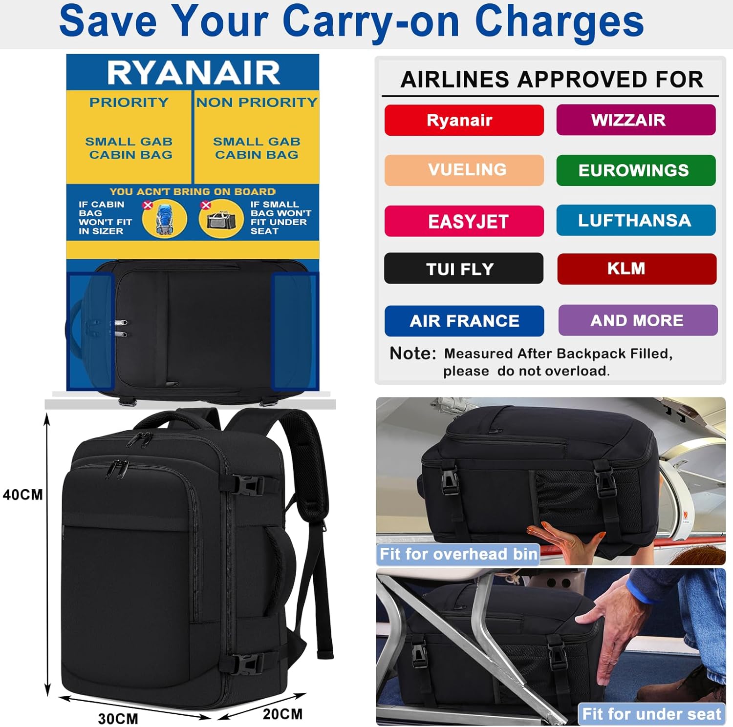 Compact Cabin Travel Backpack