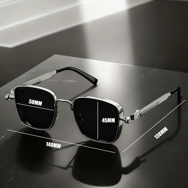 Vintage Square Metal Sunglasses Classic Style